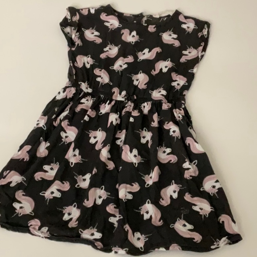 Charming Unicorn Print Kids Dress